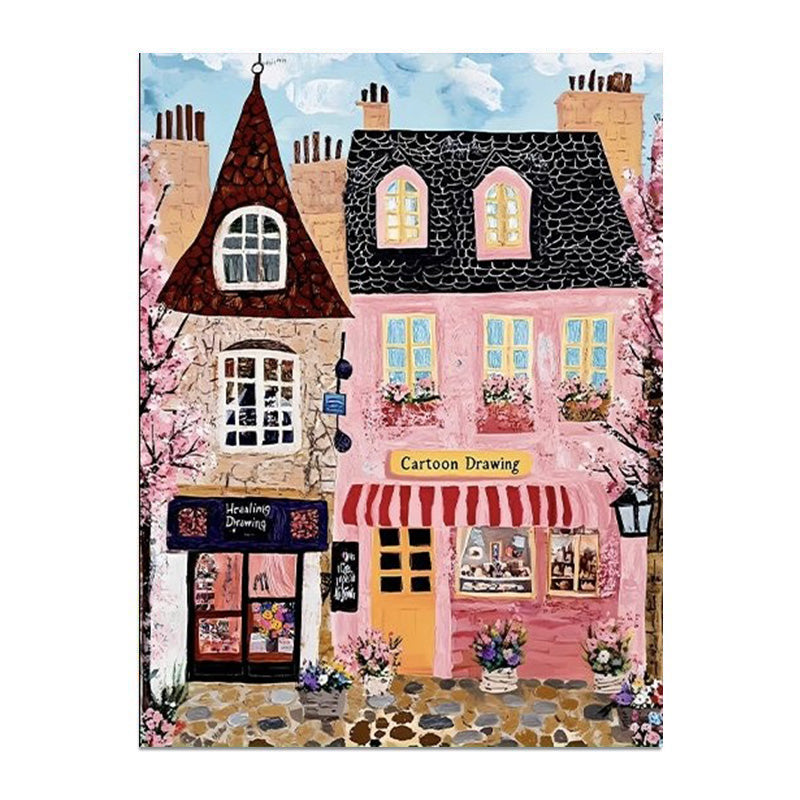 painting by numbers kit street view houses