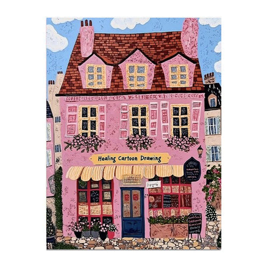 painting by numbers kit street view houses