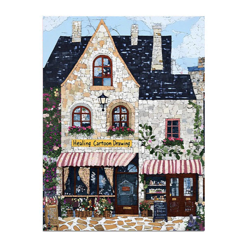 painting by numbers kit street view houses