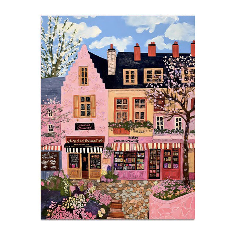 painting by numbers kit street view houses