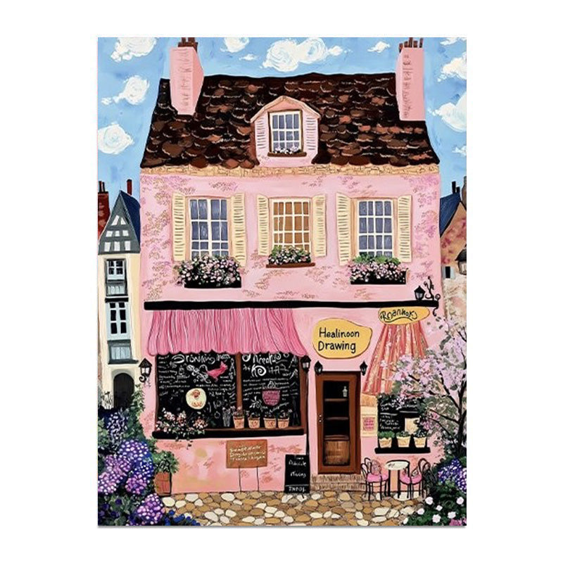 painting by numbers kit street view houses