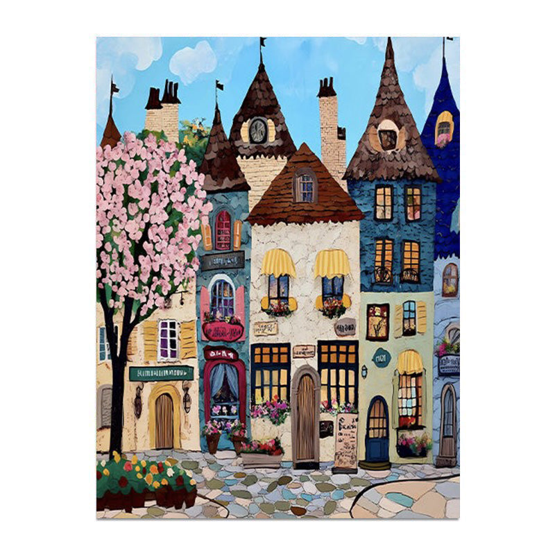 painting by numbers kit street view houses