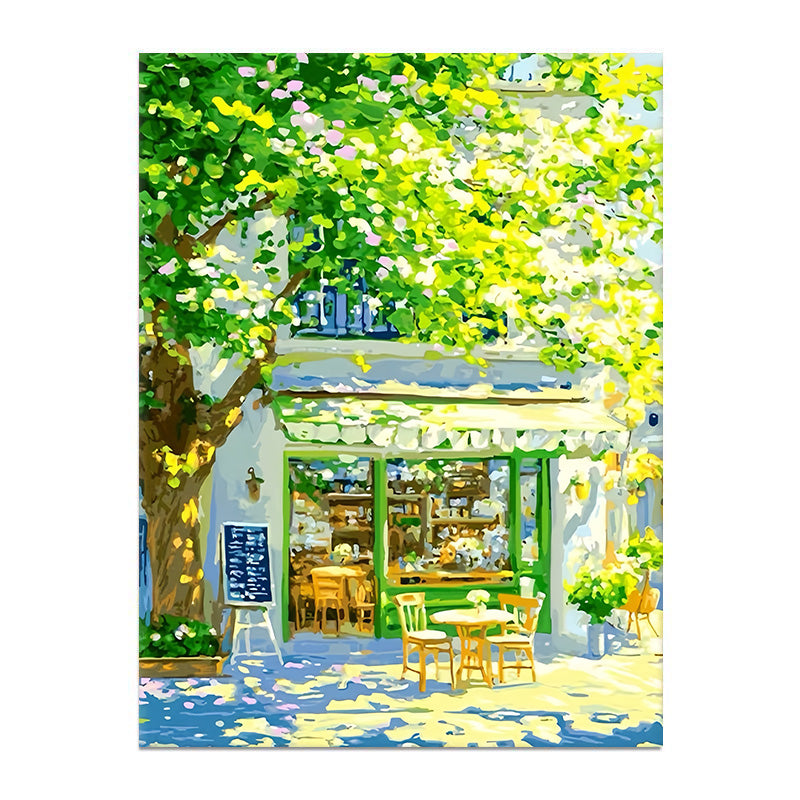 painting by numbers kit summer street scene