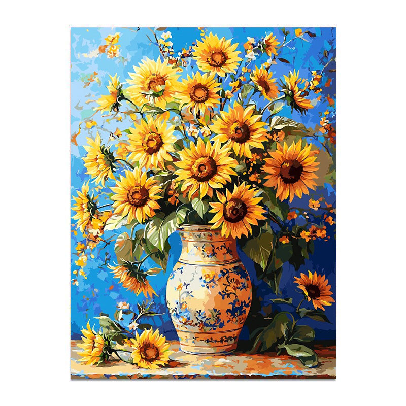 painting by numbers kit sunflowers