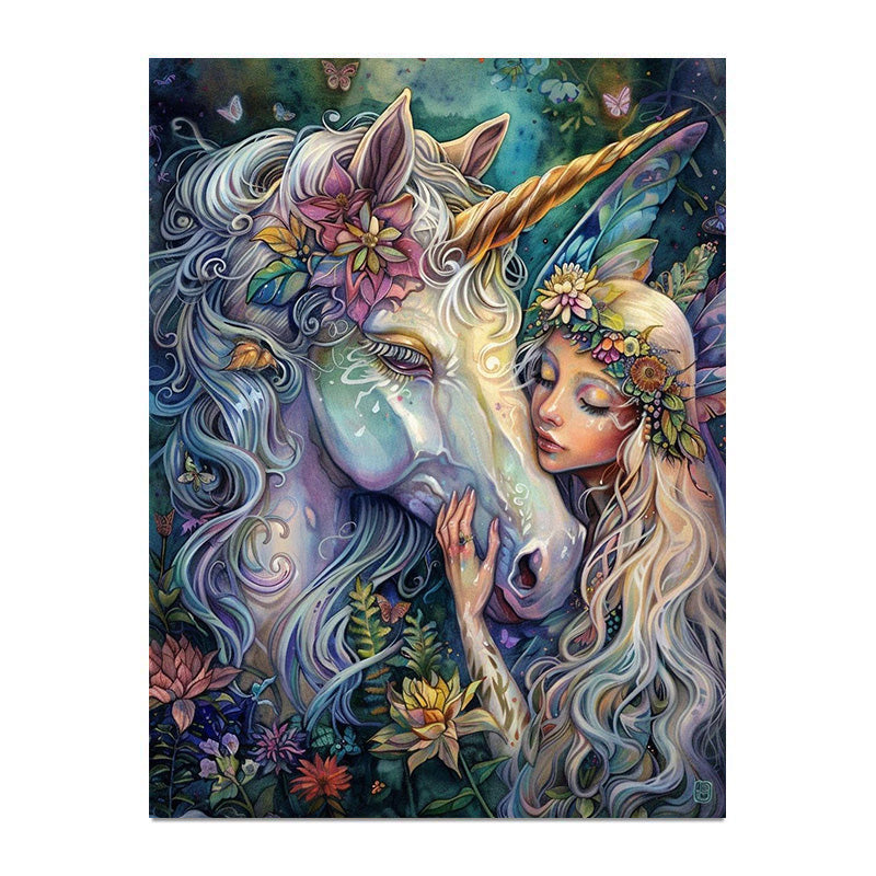 painting by numbers kit the unicorn and the girl
