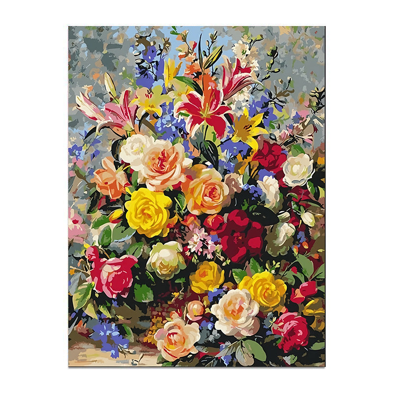 painting by numbers kit vintage floral