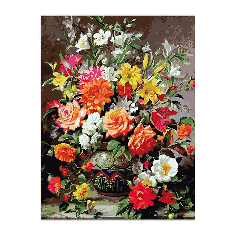 painting by numbers kit vintage floral