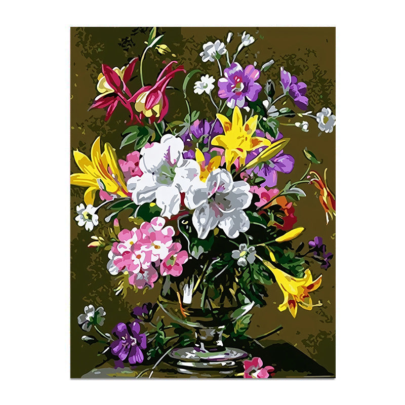painting by numbers kit vintage floral