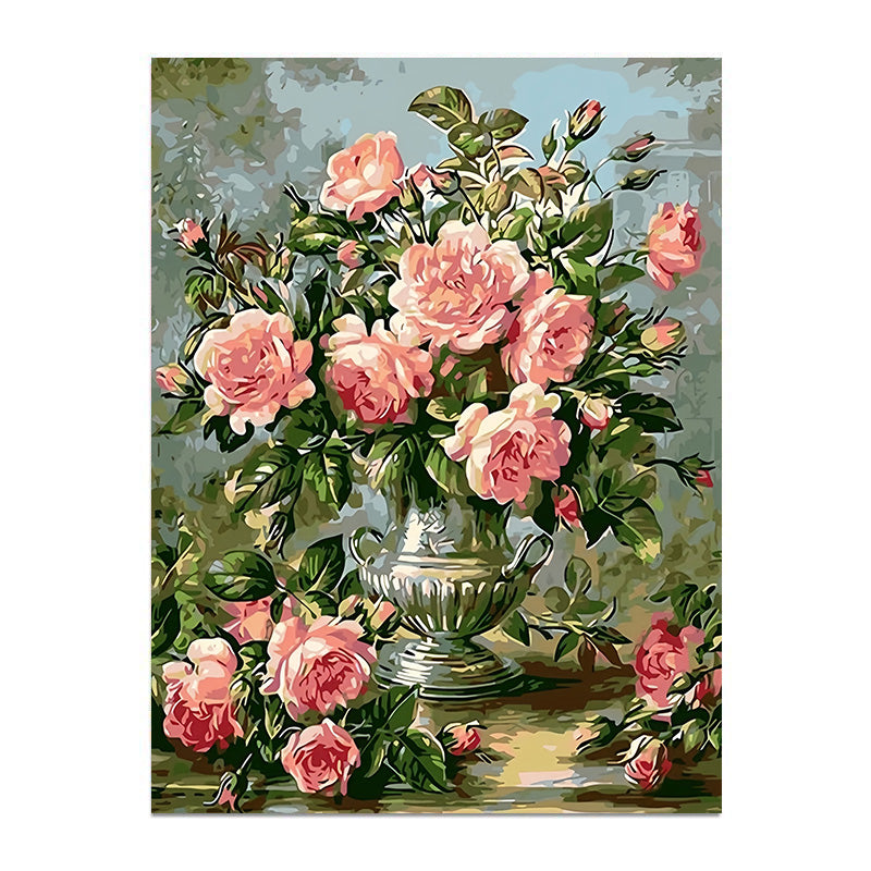 painting by numbers kit vintage floral