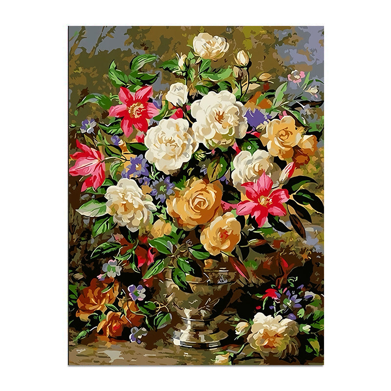 painting by numbers kit vintage flowers