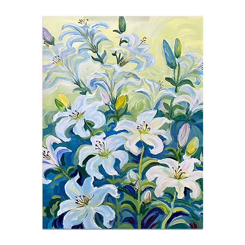 painting by numbers kit white flower