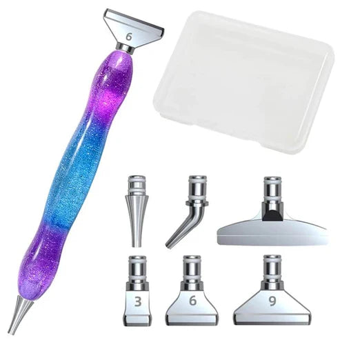 DIY Diamond Painting Point Drill Pen with 6 Metal Tips & Storage Box